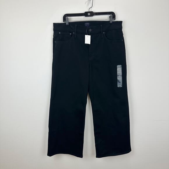 J.Crew Cropped Wide Leg Black Jean All Day Stretch High Rise Womens US 33 NWT - Picture 8 of 16